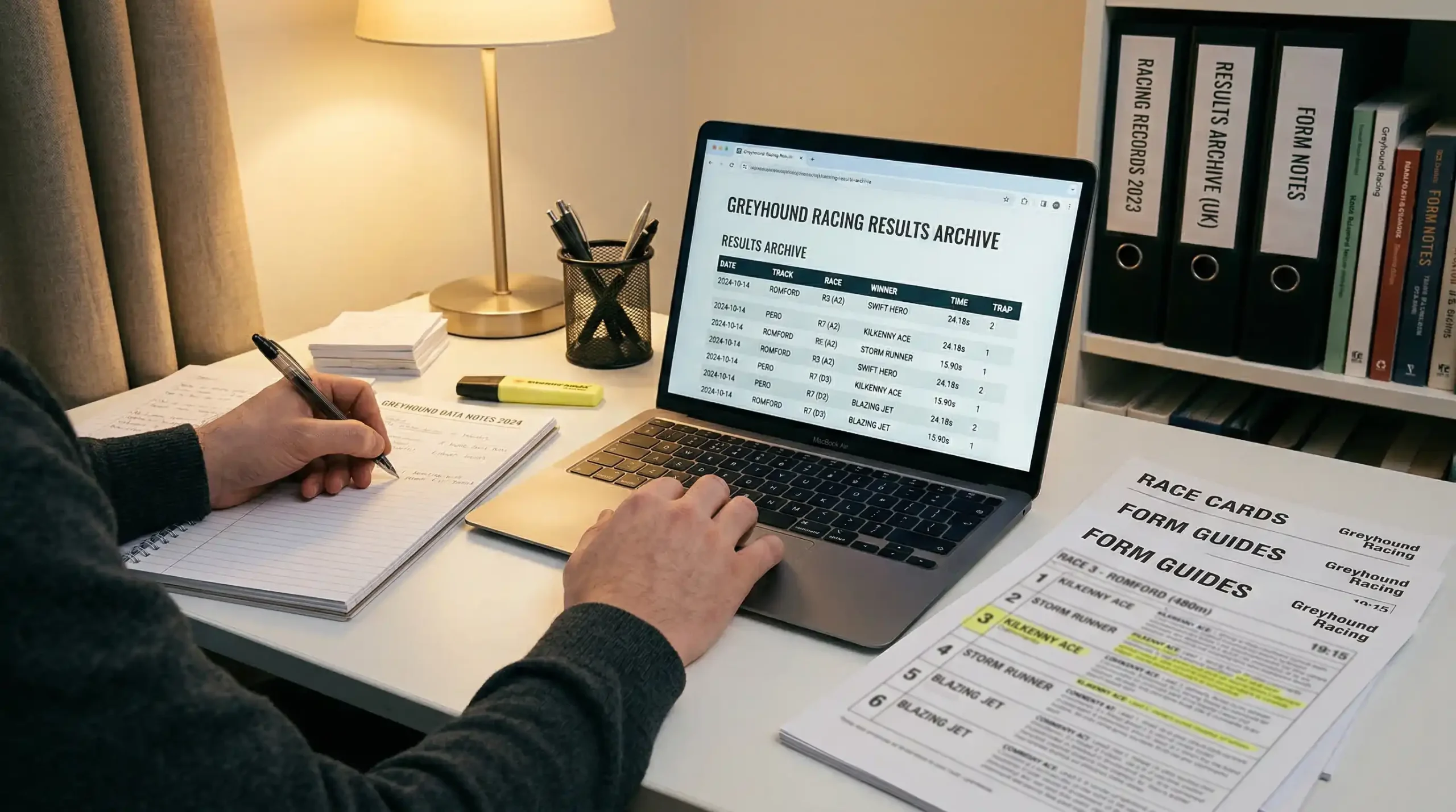 Greyhound racing results archive with historical form data records